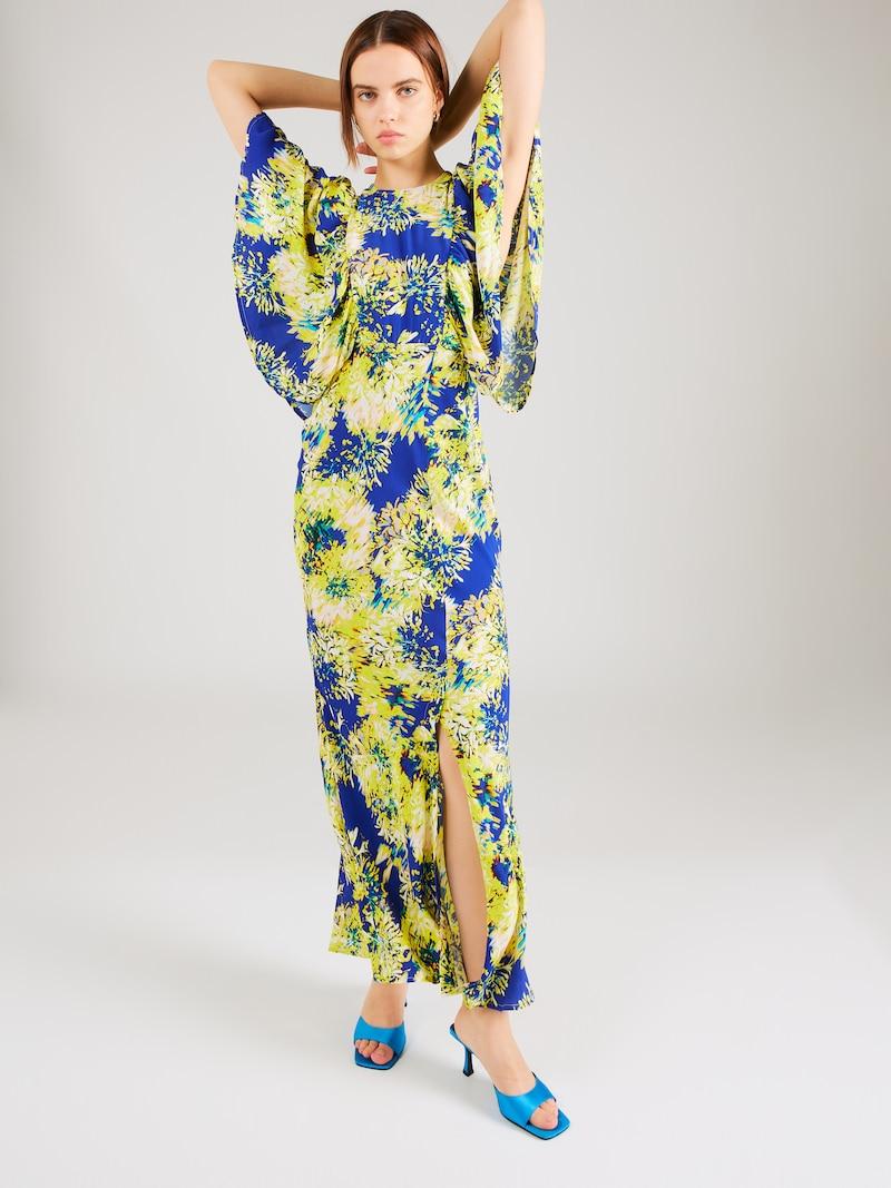 Sinned X About You Vestido Karen Millen En Azul Real Azul Cian Azul Pastel Amarillo