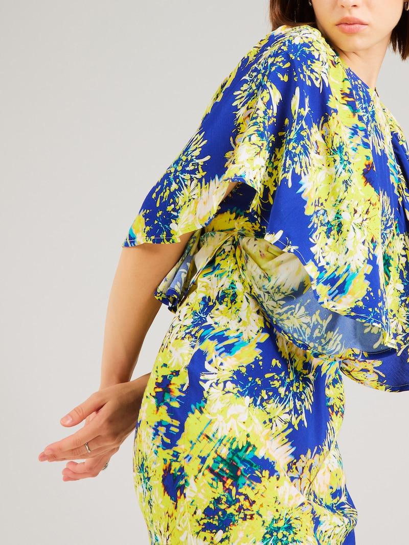 Sinned X About You Vestido Karen Millen En Azul Real Azul Cian Azul Pastel Amarillo