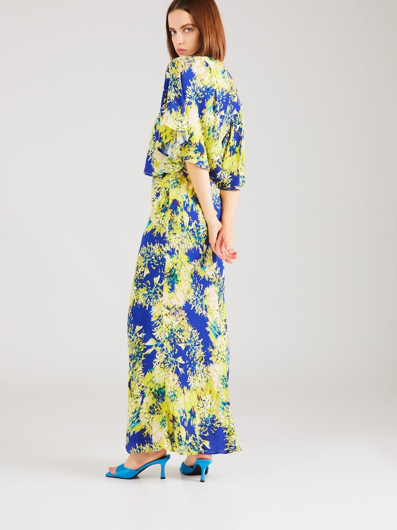 Sinned X About You Vestido Karen Millen En Azul Real Azul Cian Azul Pastel Amarillo