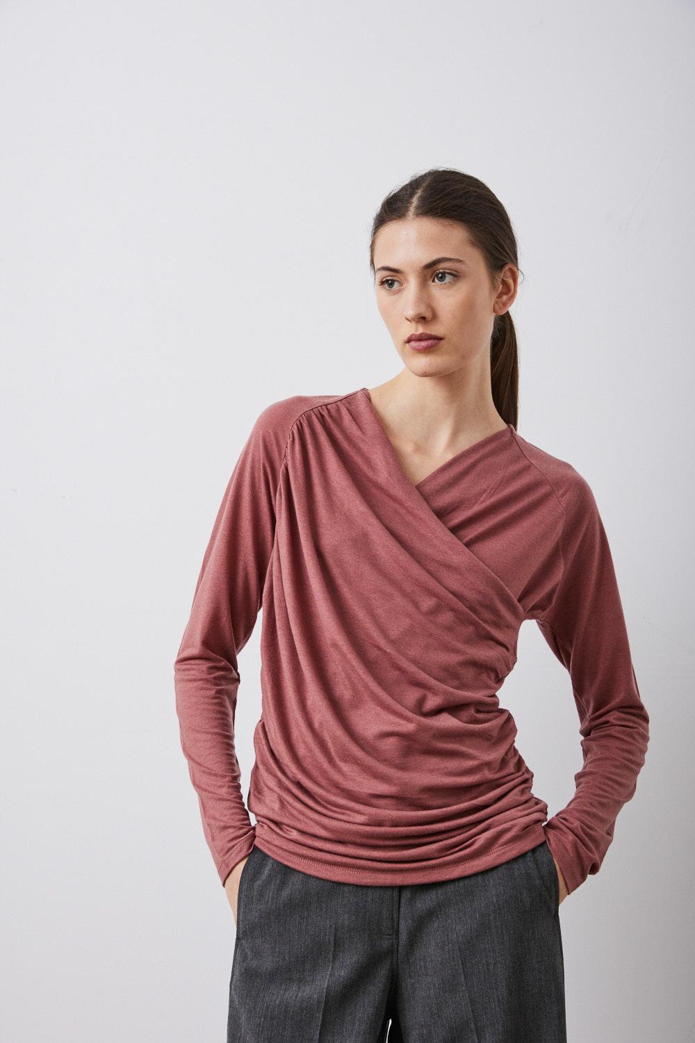 sita murt Camiseta cruzada ajustada