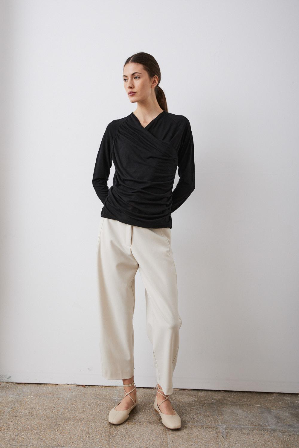 sita murt Camiseta cruzada ajustada