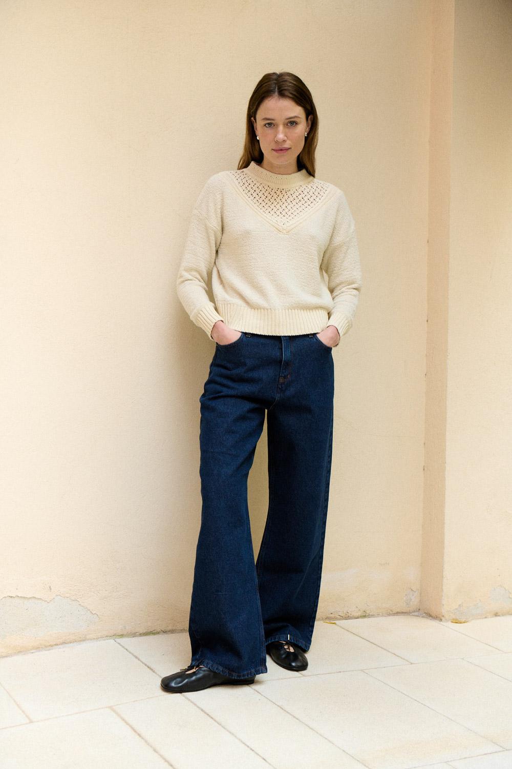 Sita Murt Jersey Con Canesú Calado