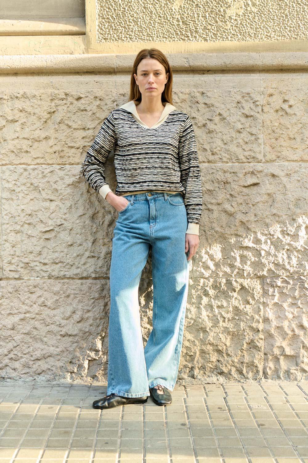 Sita Murt Pantalón Denim Pierna Ancha