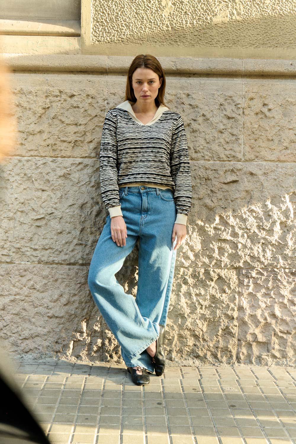 sita murt Pantalón denim pierna ancha