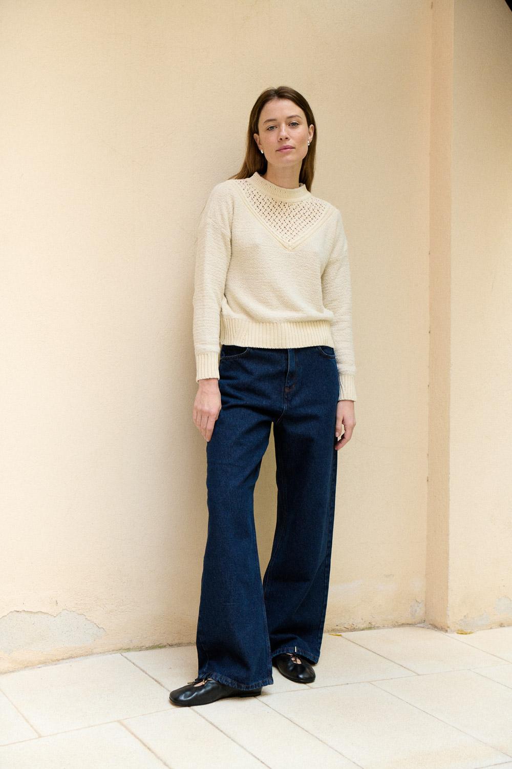 sita murt Pantalón denim pierna ancha