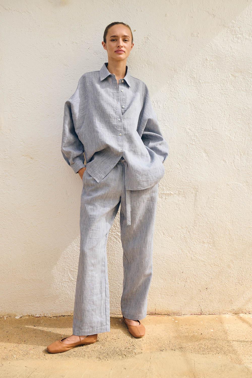 Sita Murt Pantalón Recto De Micro Listado