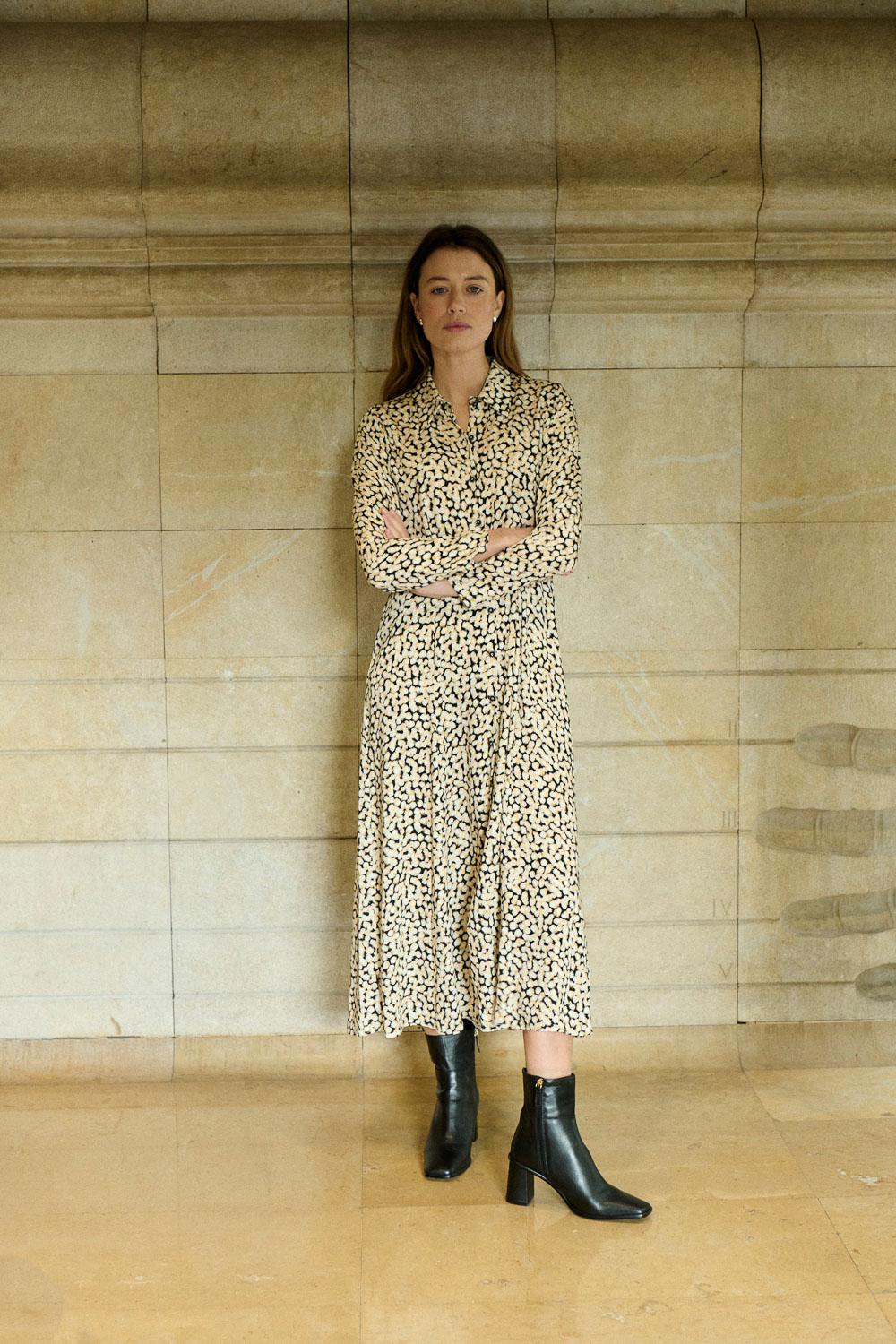 sita murt Vestido camisero midi estampado