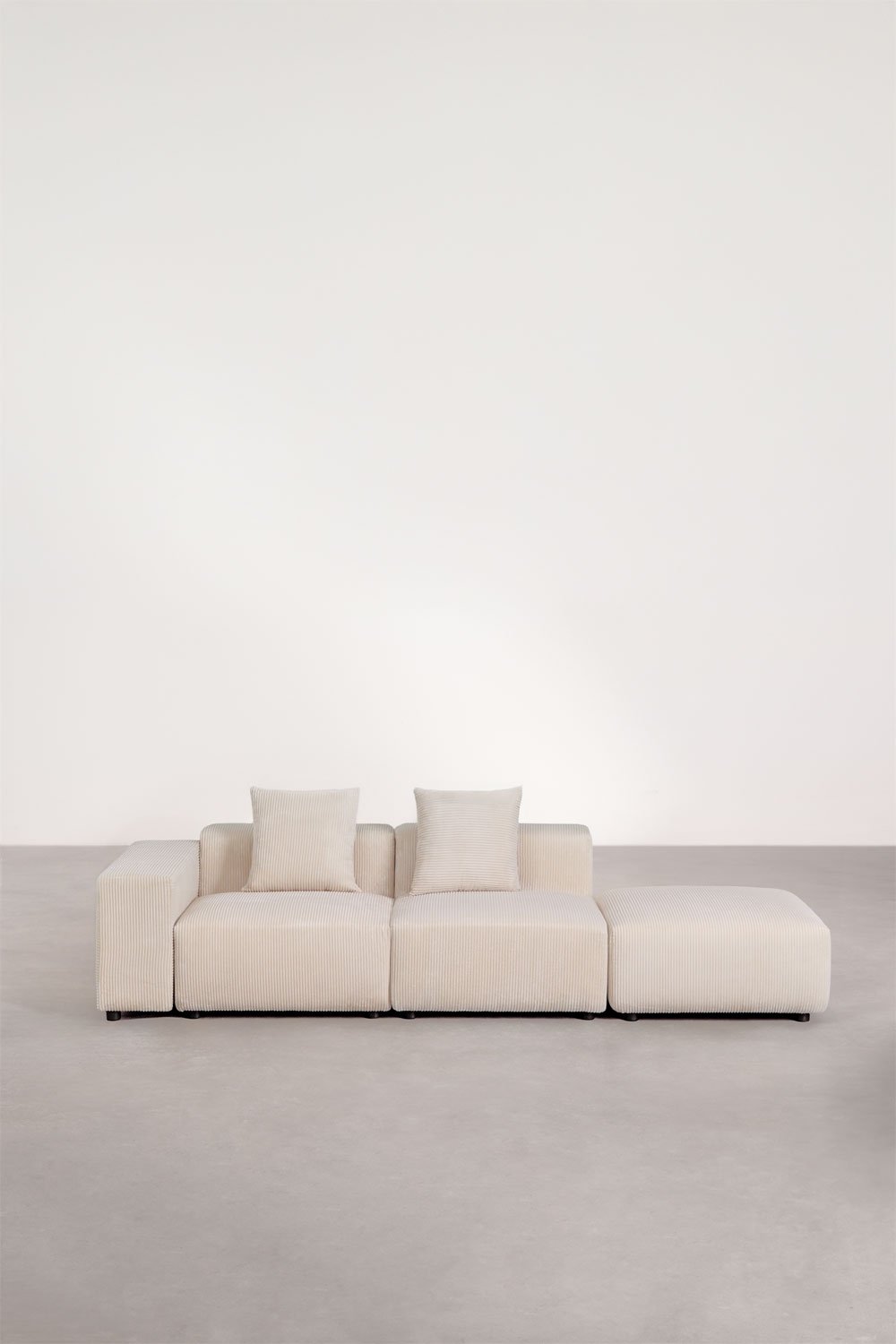 Sklum 2-piece Left-hand Modular Corner Sofa With Low Armrest And Pouf (↔︎285 Cm) Bruna