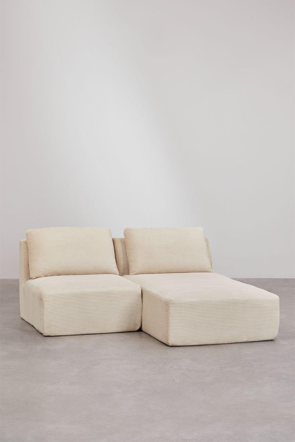 Sklum 2-piece Vacuum-packed Corduroy Right-hand Chaise Longue Modular Sofa Temple