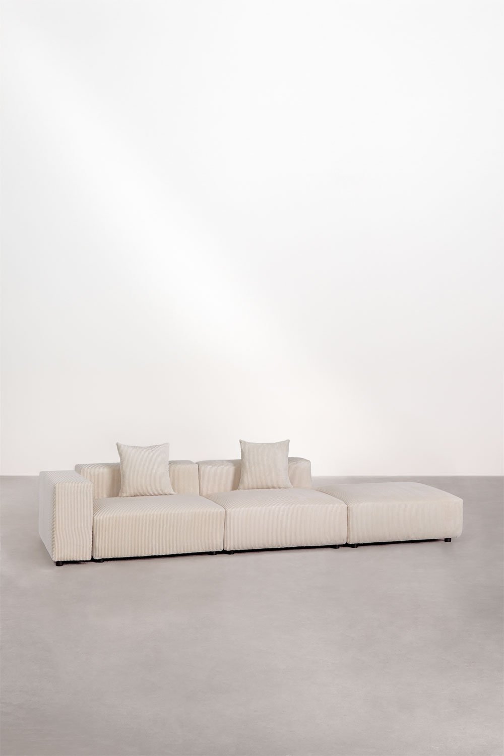 sklum 2-teiliges modulares Ecksofa mit niedrigen Armlehnen und Hocker (↔︎345 cm) Bruna