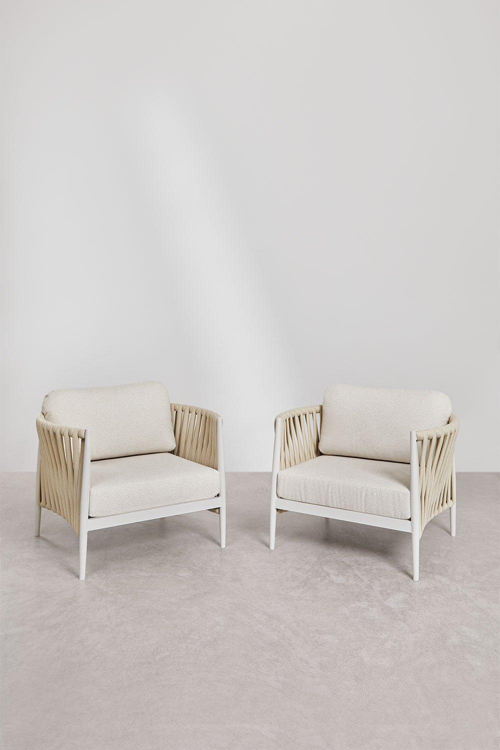 sklum 2er-Set Sessel aus Aluminium und Bouclé-Stoff Sereilen