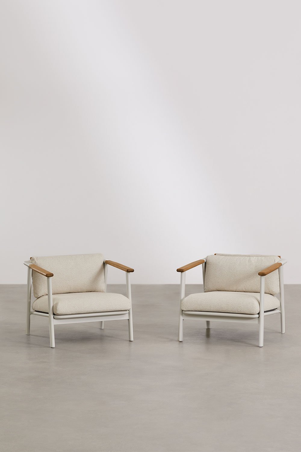 sklum 2er-Set Sessel aus Aluminium und Bouclé-Stoff Yervin