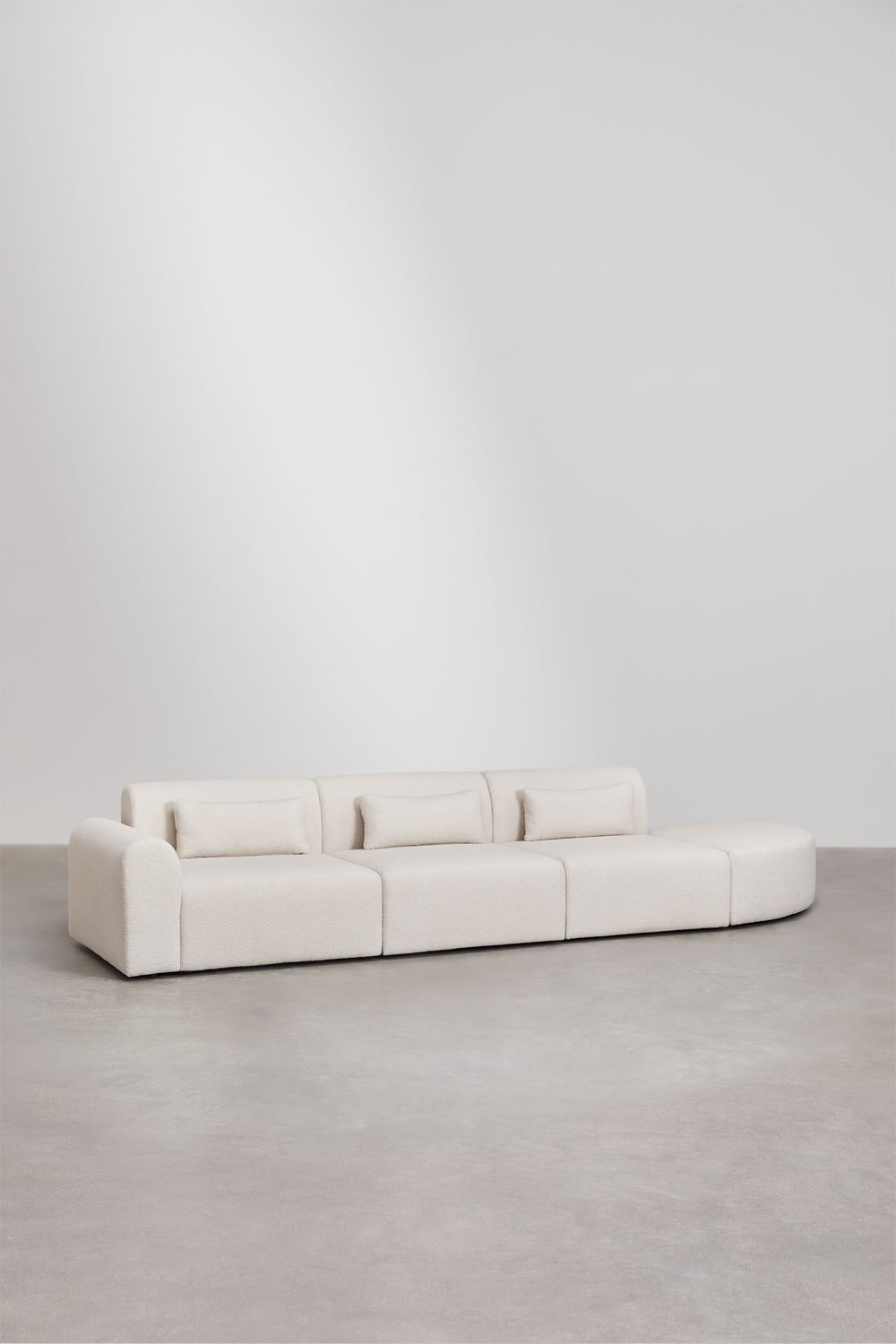 Sklum 3-częściowa Lewa Modułowa Sofa Narożna Z Trójkątną Pufą Z Obicia Borjan