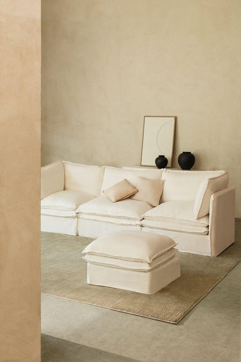 sklum 3-częściowa modułowa sofa i pufa Grace z lnu i bawełny