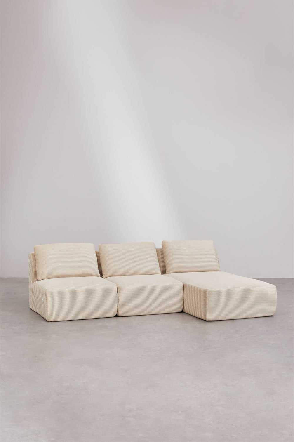 Sklum 3-delige Modulaire Chaise Longue-bank Rechts Van Vacuümverpakt Corduroy Temple