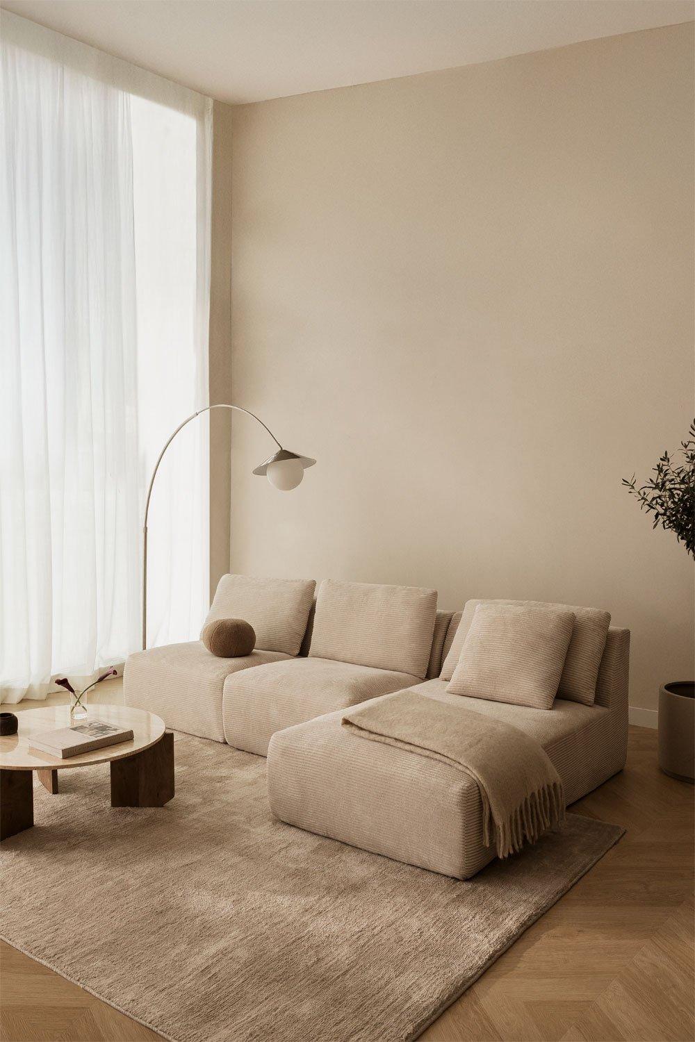sklum 3-delige modulaire chaise longue-bank rechts van vacuümverpakt corduroy Temple