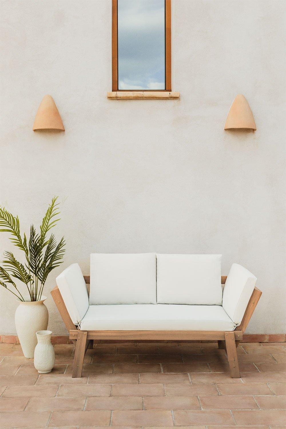 sklum 3 Seater Adjustable Acacia Wood Garden Sofa Guille