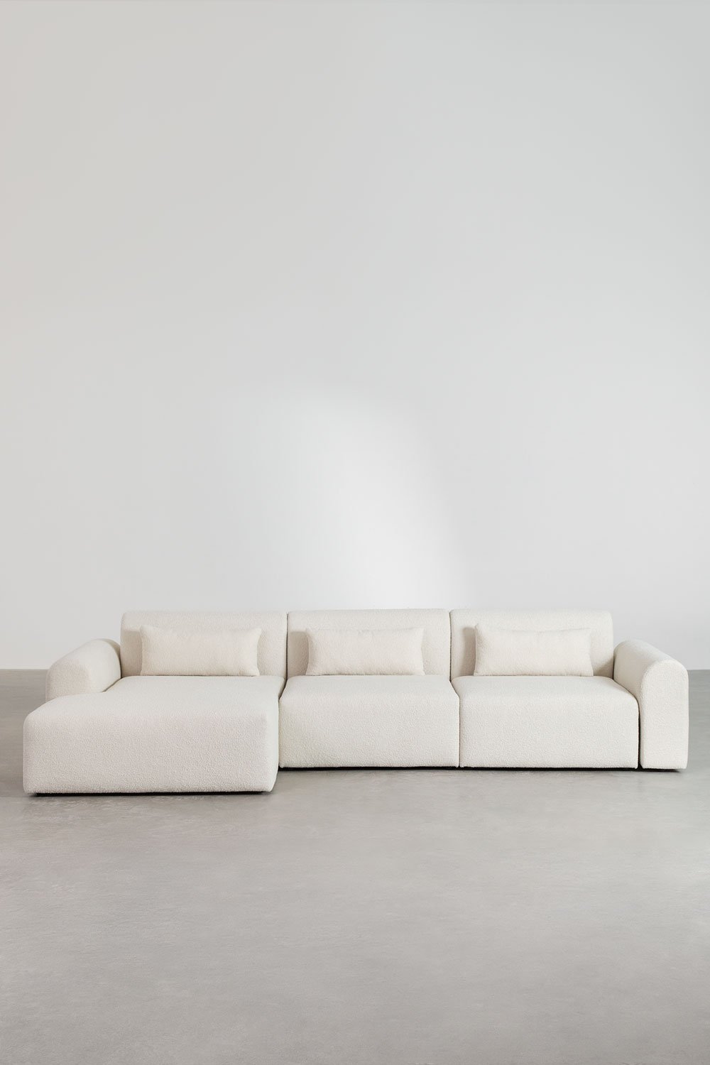 Sklum 3-teiliges Modulares Chaiselongue-Sofa Links Aus Borjan-Lammfell
