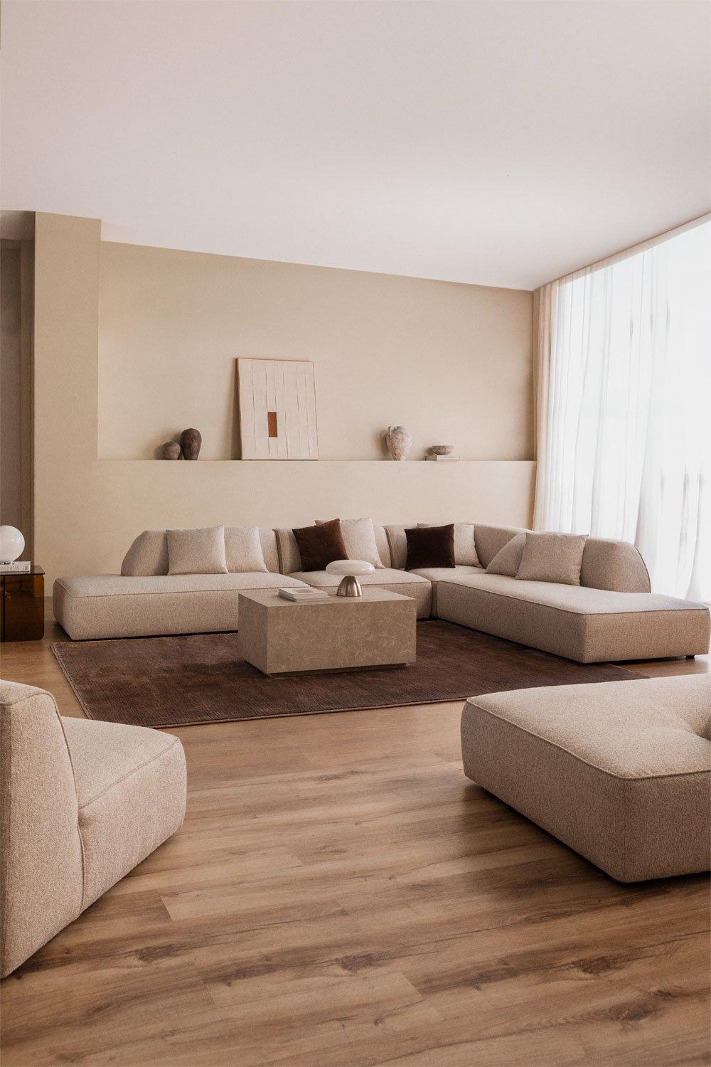 sklum 4-częściowa modułowa sofa narożna z podwójnym szezlongiem z tkaniny Cardea bouclé