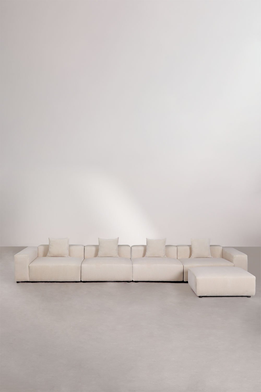 Sklum 4-teiliges Modulares Sofa Mit Niedrigen Armlehnen Und Hocker (↔︎480 Cm) Bruna