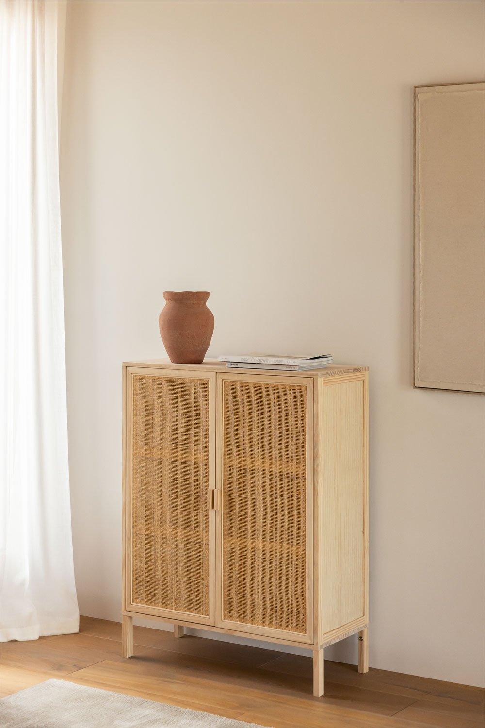 sklum Aparador de 2 Puertas en Ratán y Madera Reyna