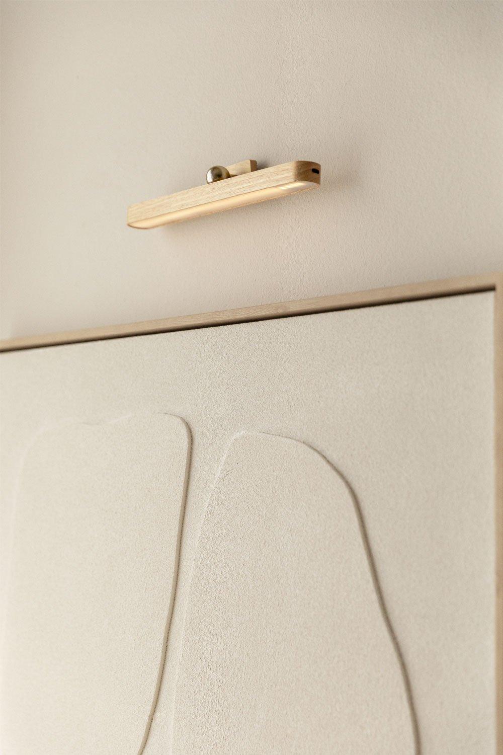 sklum Aplique de pared LED en madera de caucho Davies