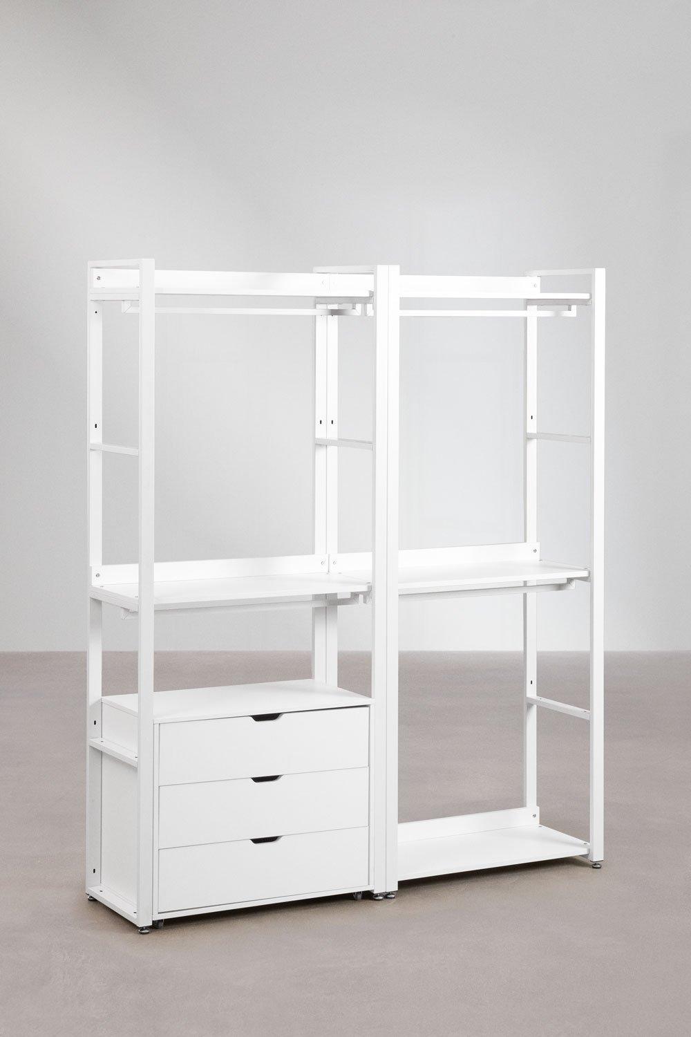 sklum Armario Modular Abierto de 2 Piezas con Cajones en Acero y Madera Ariaster