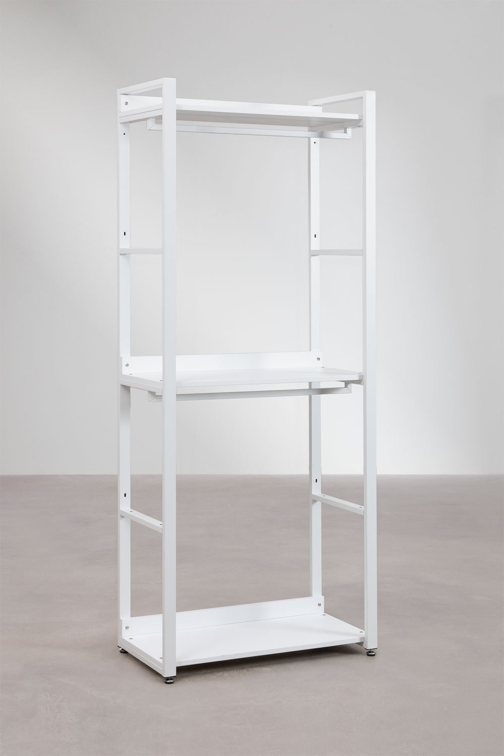 Sklum Armario Modular Abierto Esquinero De 5 Piezas En Acero Y Madera Ariaster