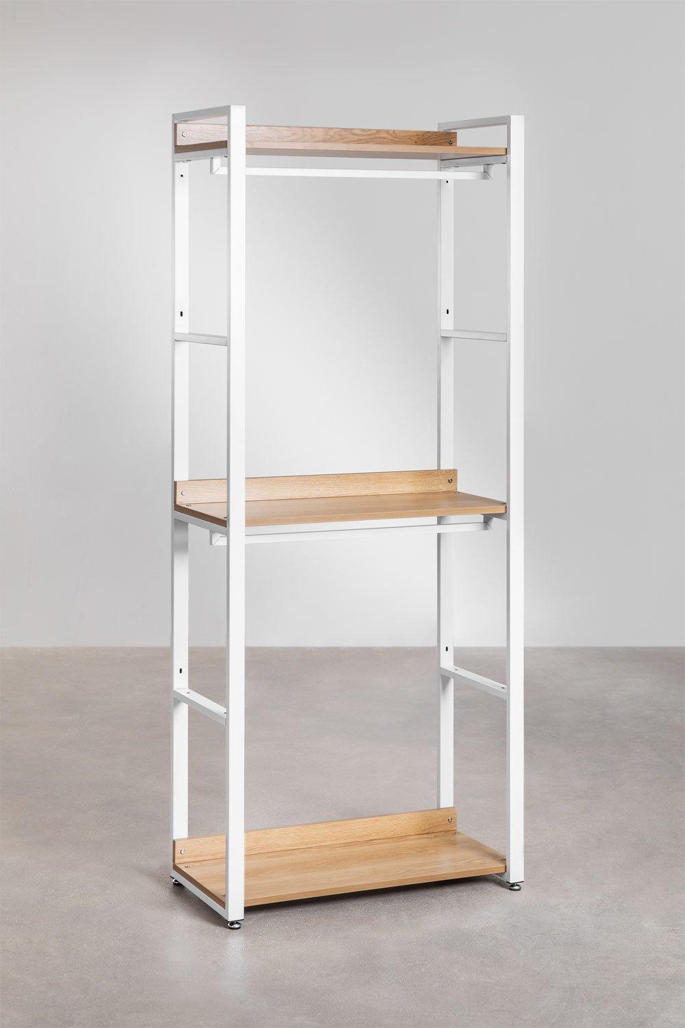 Sklum Armoire Modulaire Ouverte D'Angle 5 Pièces En Acier Et Bois Ariaster