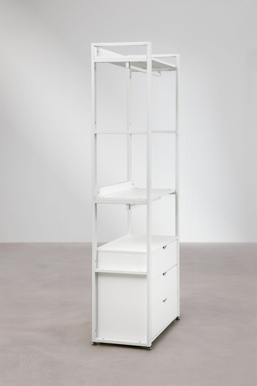 Sklum Armoire Ouverte Avec Tiroirs En Acier Et Bois Ariaster