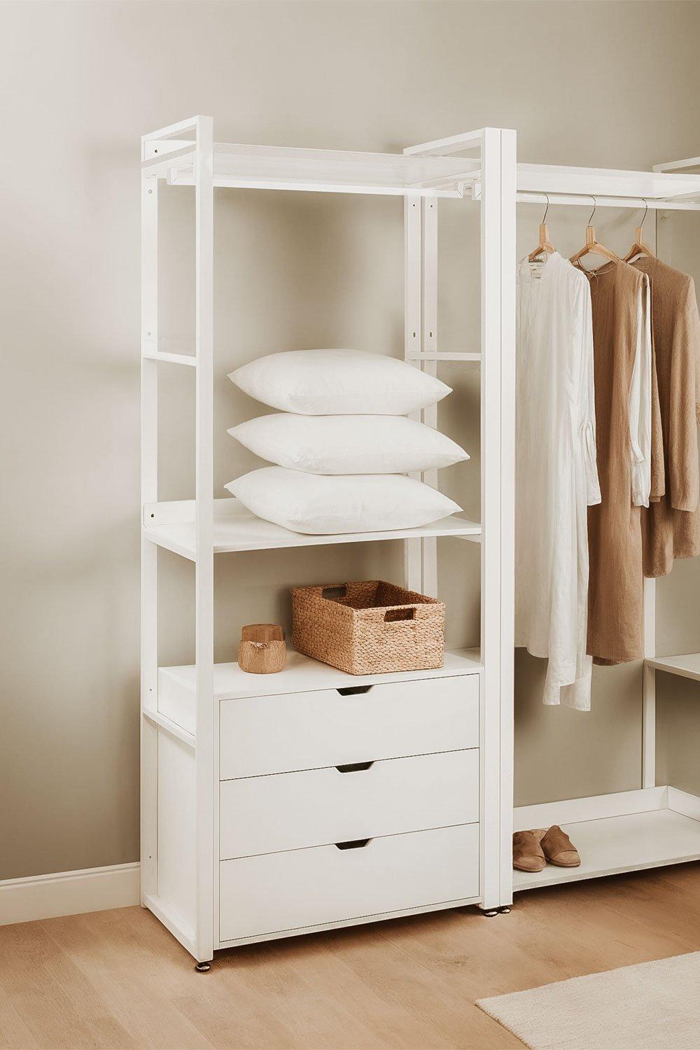 sklum Armoire Ouverte avec Tiroirs en Acier et Bois Ariaster