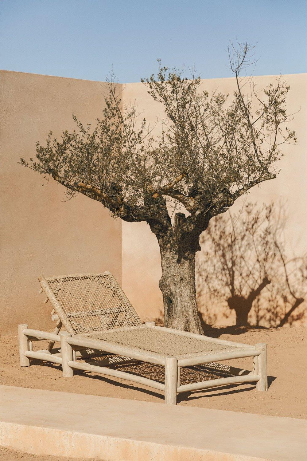 sklum Bain de soleil inclinable en bois de teck Bientina