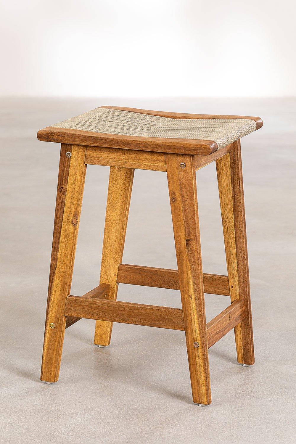 sklum Banco Alto 65cm em Madeira Castanho Trigo Tenay