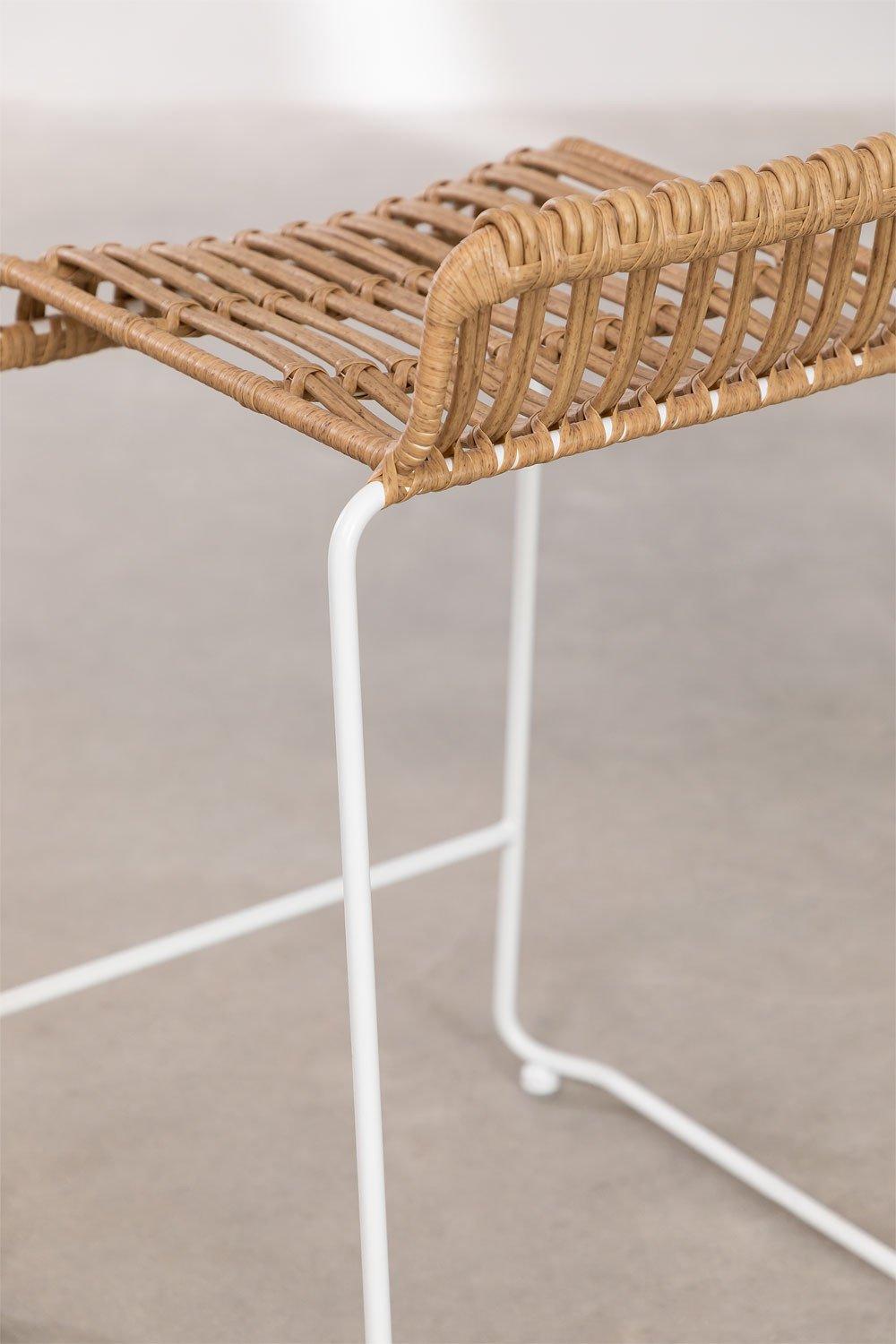 Sklum Banco Alto De Jardim 65cm Em Ratan Com Pés Brancos Aroa