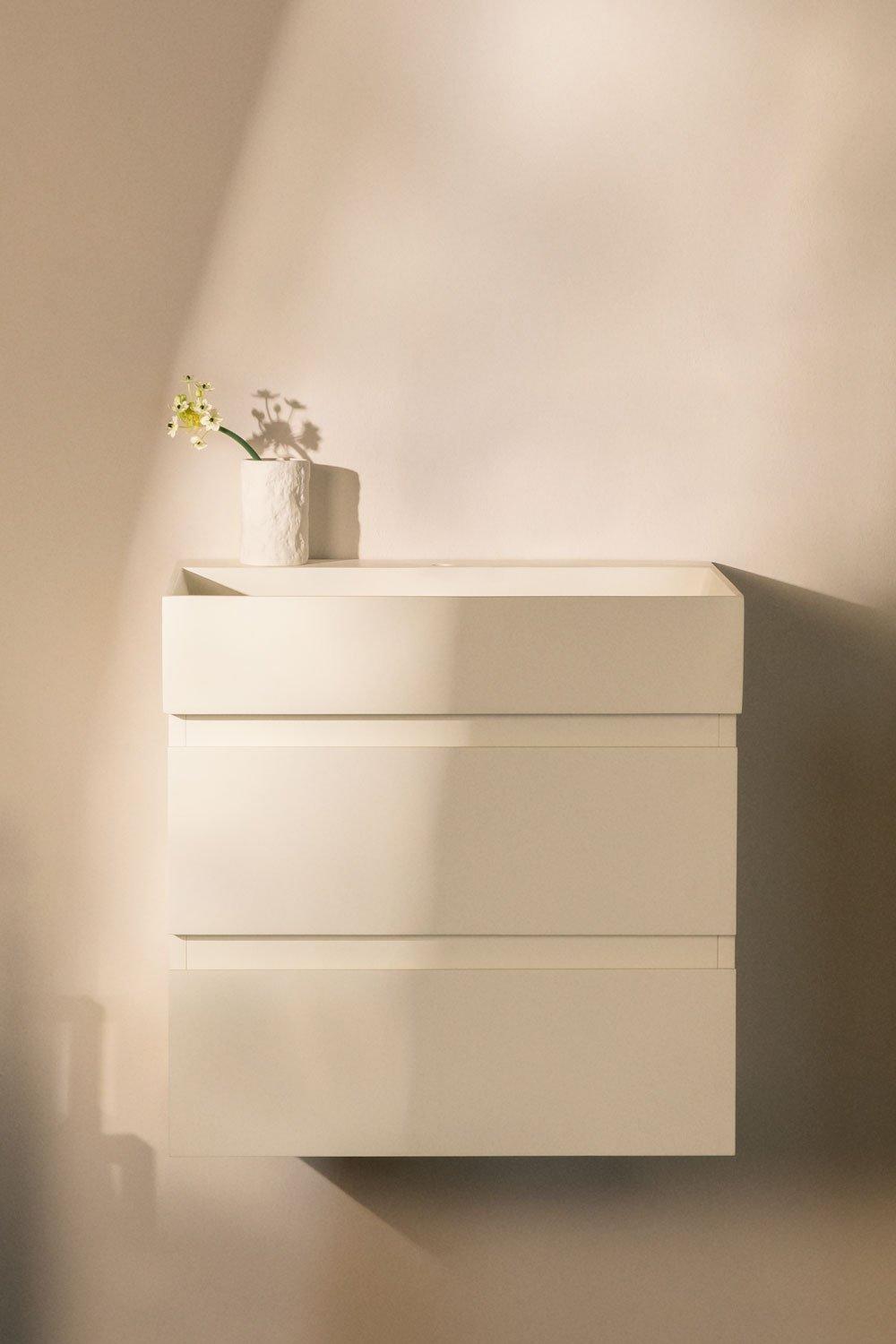 Sklum Bathroom Furniture Set In Wood And Ash Veneer With Integrated Ona Washbasin