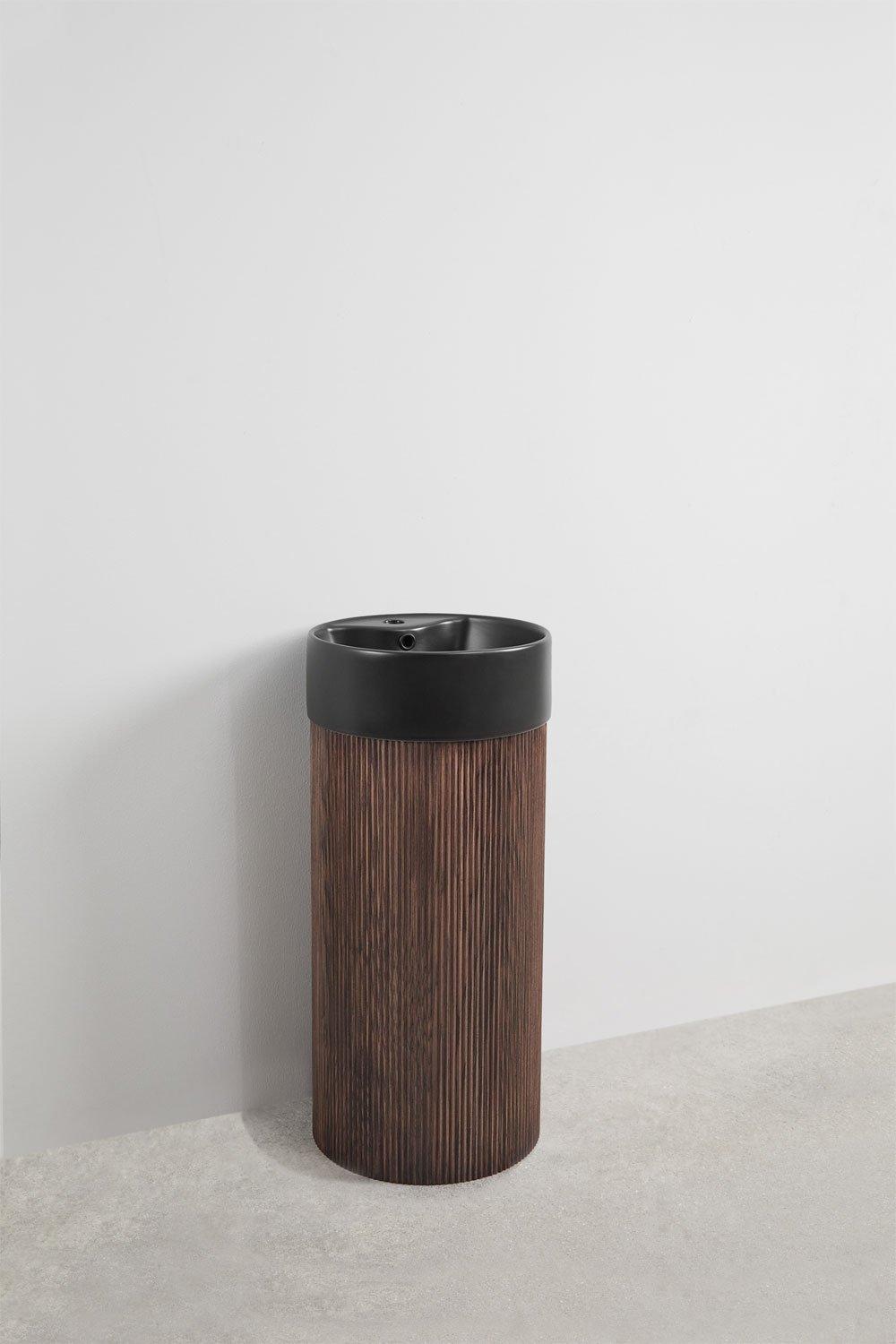 Sklum Bathroom Furniture Set In Wood With Integrated Ceramic Washbasin Maude