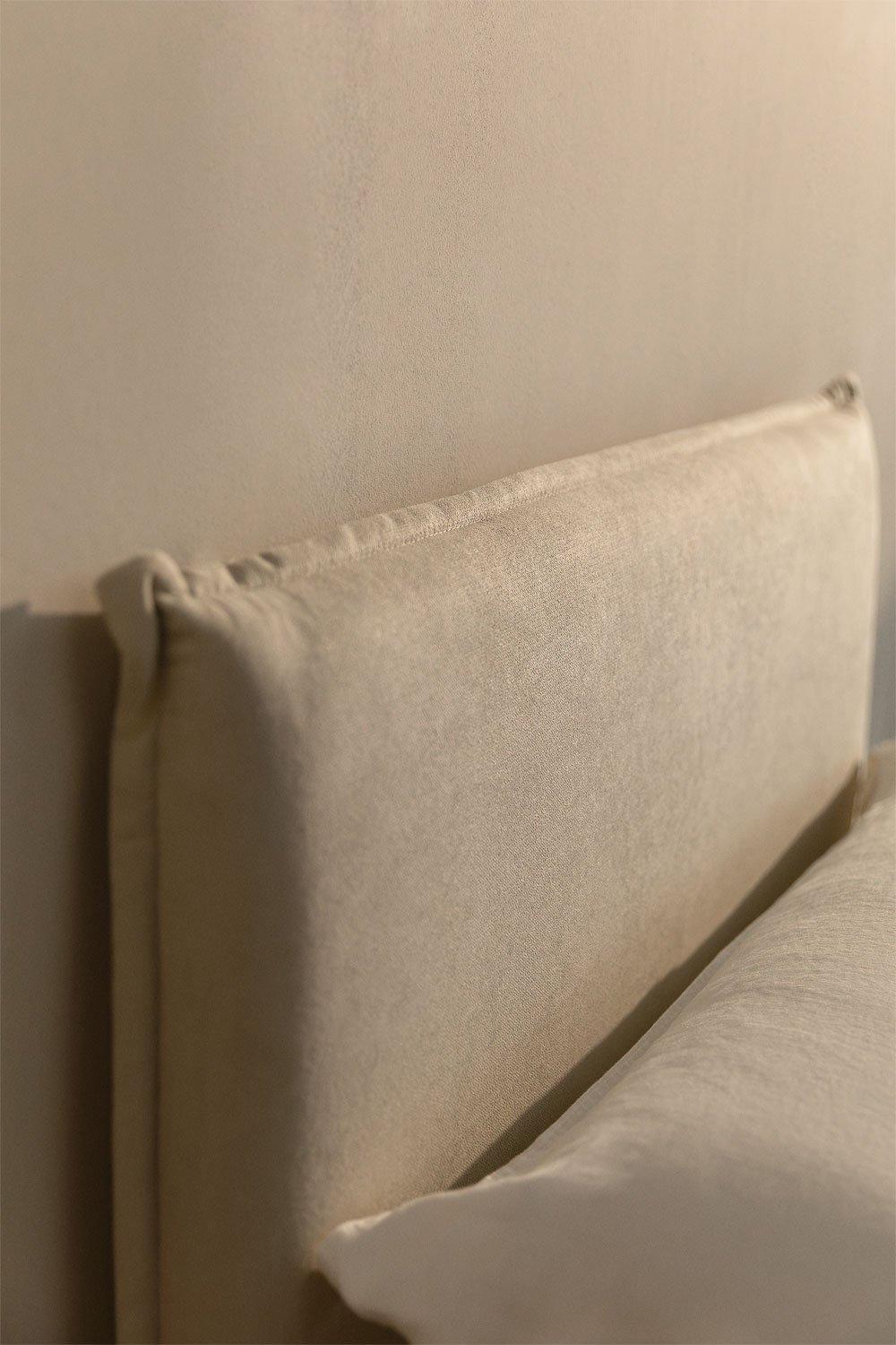 Sklum Bett Mit Bettkasten Für Matratze 150x190cm In Eierschalenweißen Stoff Lorea
