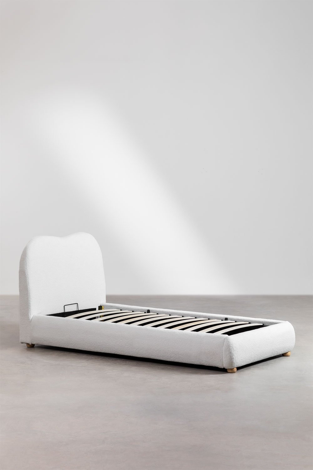 Sklum Bett Mit Bettkasten Für Matratze 90x190cm In Plüschstoff Winselet