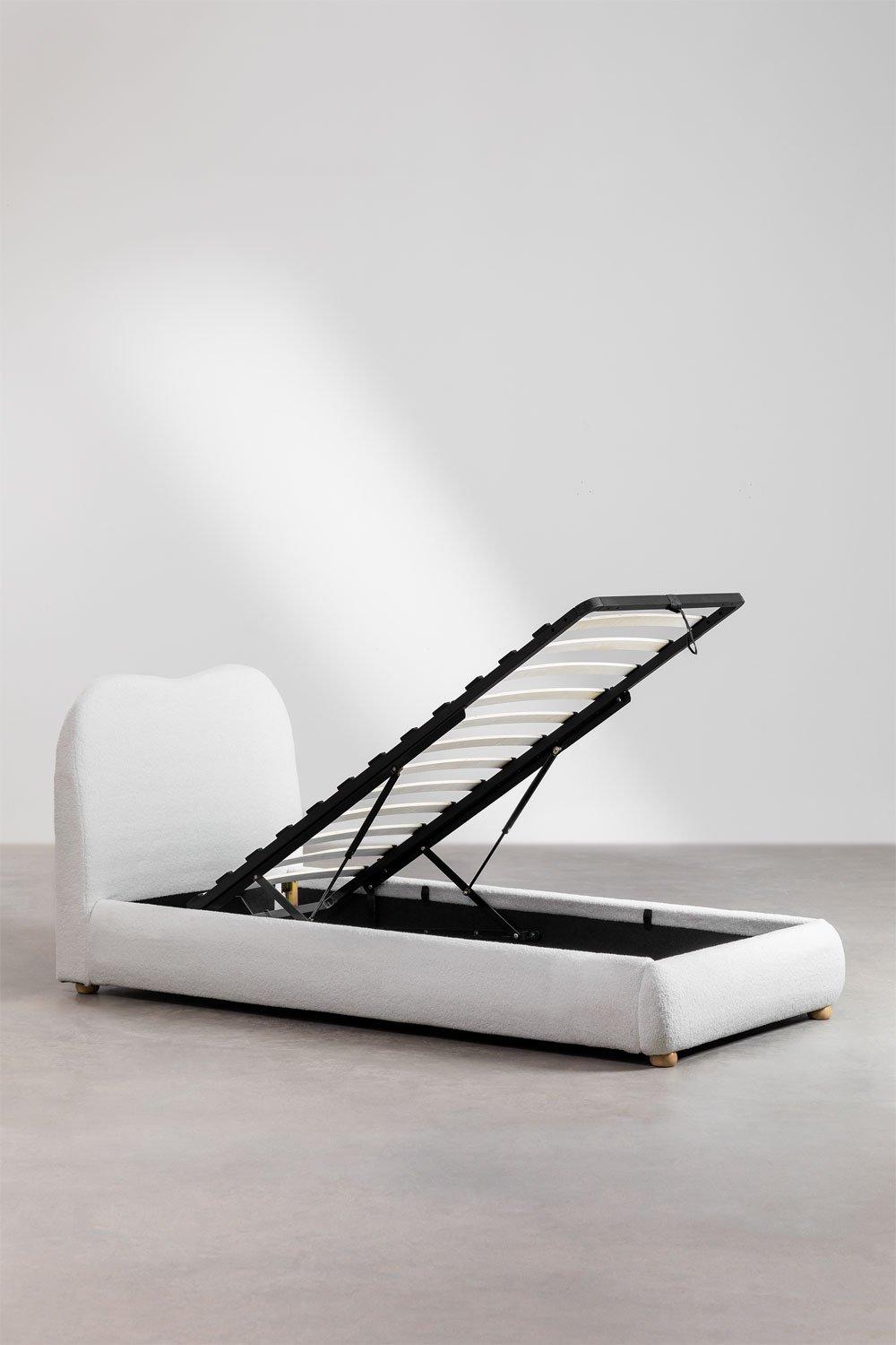 Sklum Bett Mit Bettkasten Für Matratze 90x190cm In Plüschstoff Winselet