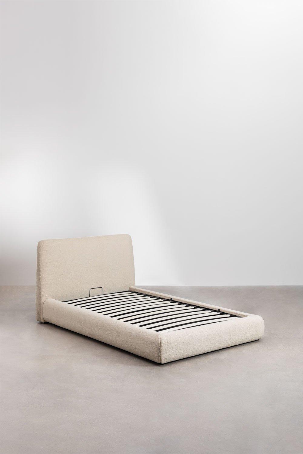 Sklum Bett Mit Bettkasten Für Matratze 90x190cm In Plüschstoff Norena