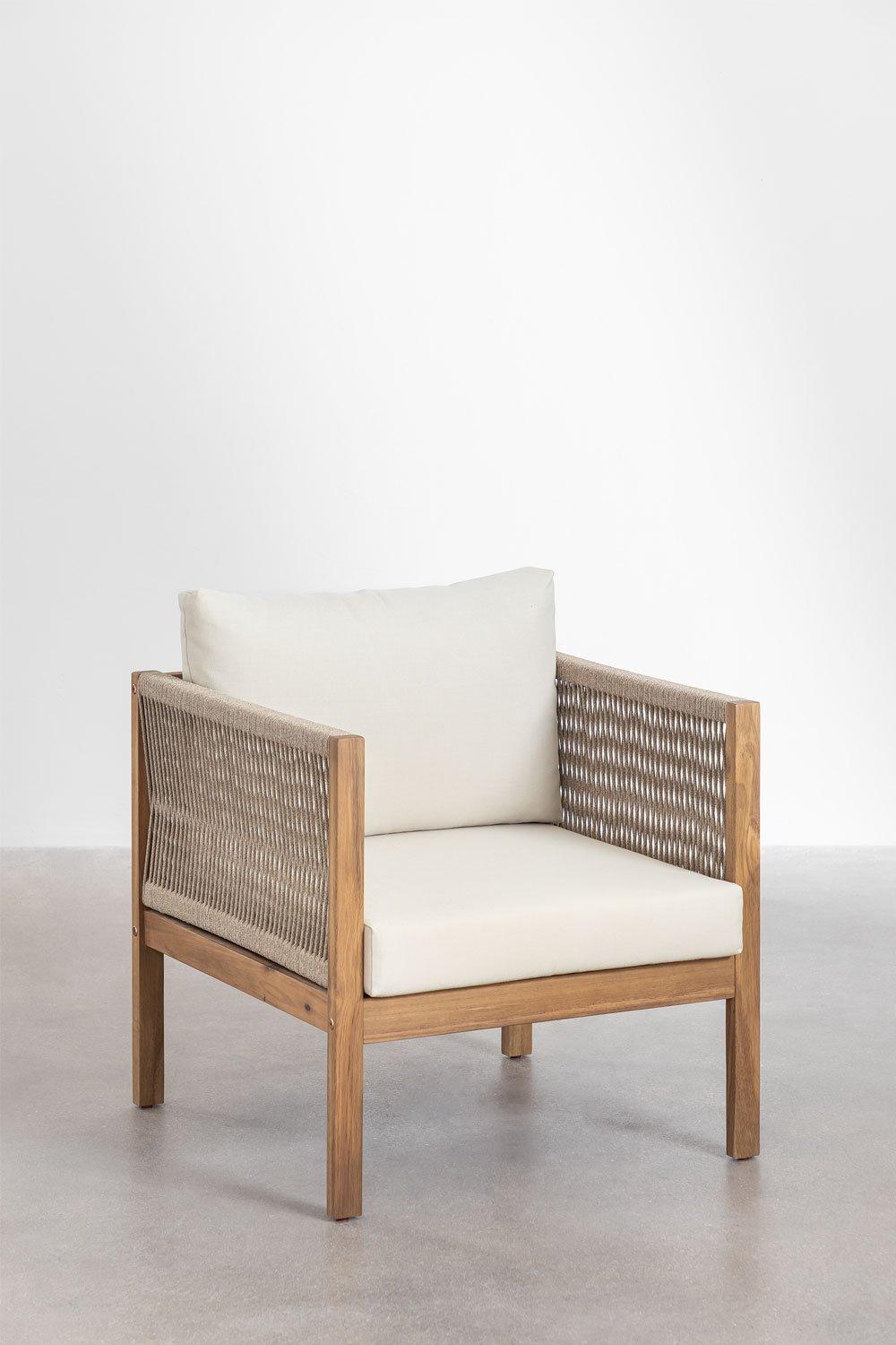 Sklum Branson Garden Armchair With Armrests In Acacia Wood