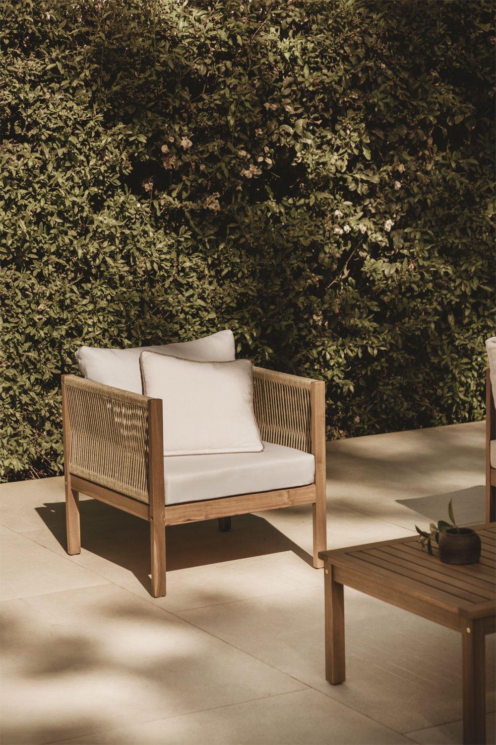 sklum Branson garden armchair with armrests in acacia wood