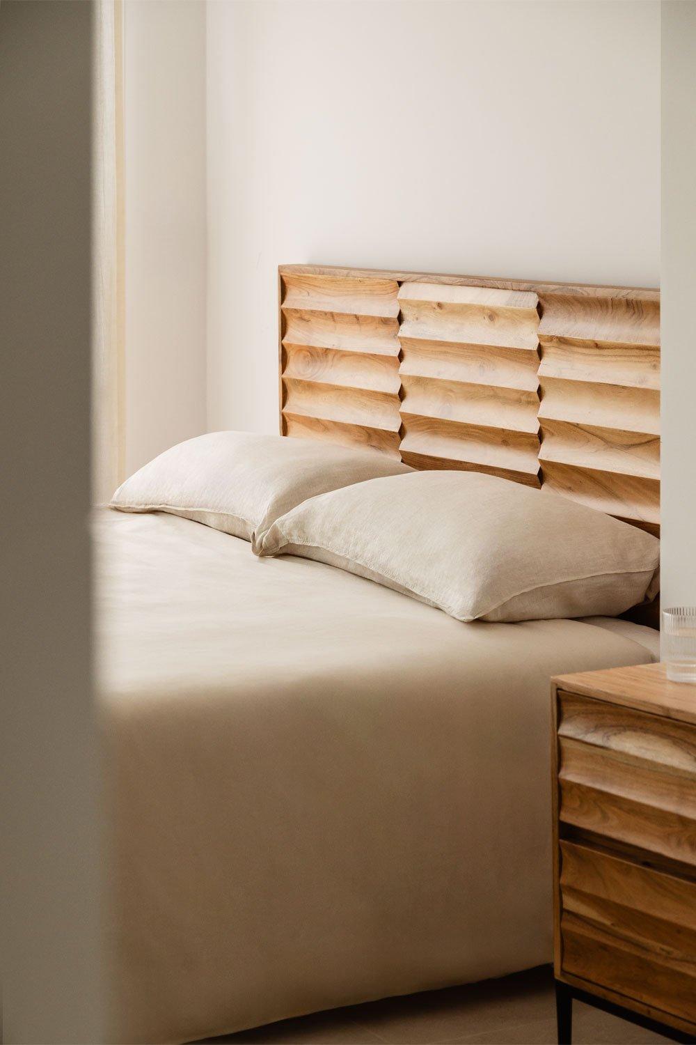 sklum Cabecero para cama de 150cm en madera de acacia Petter