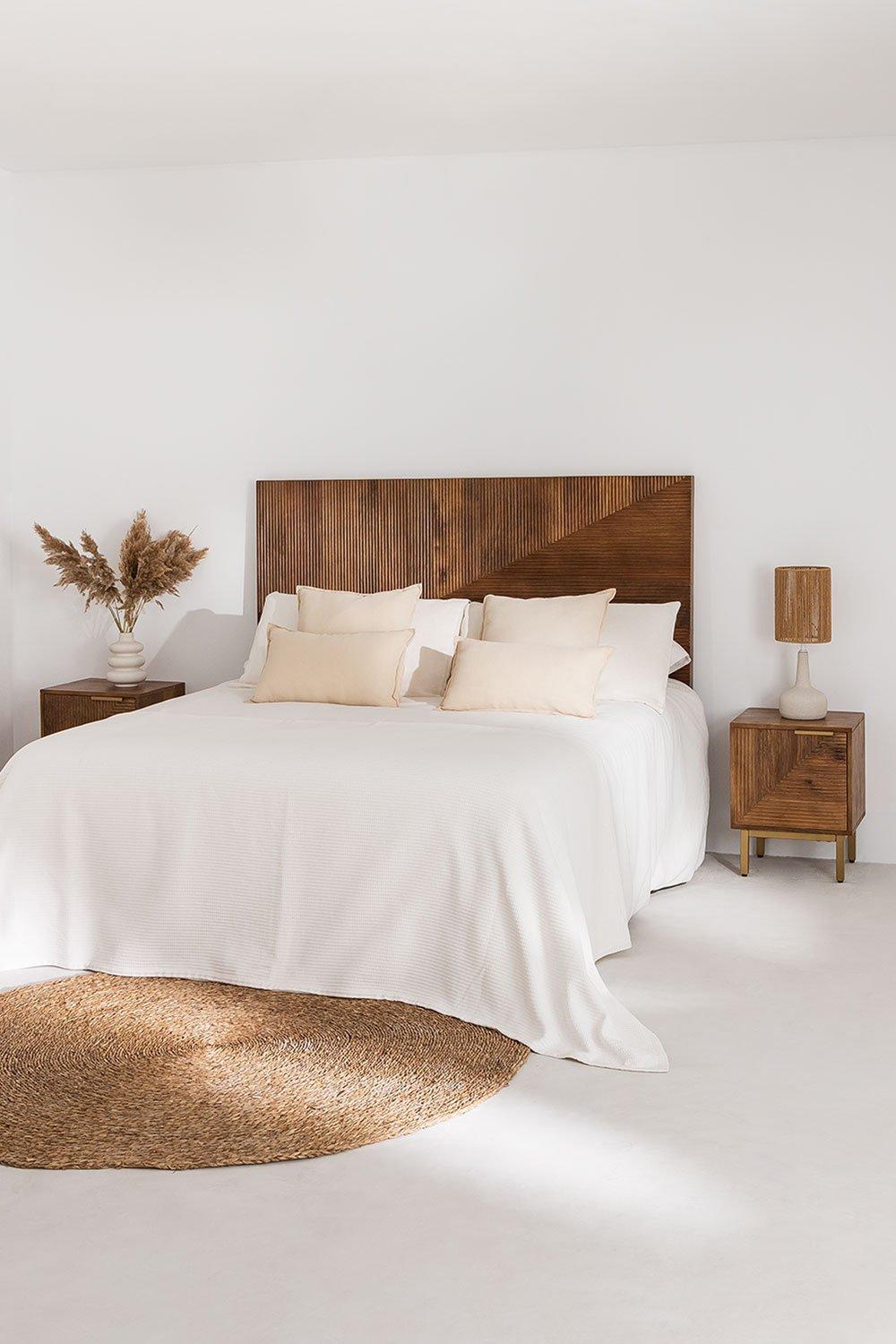 sklum Cabecero para cama de 150cm en madera de mango Baty
