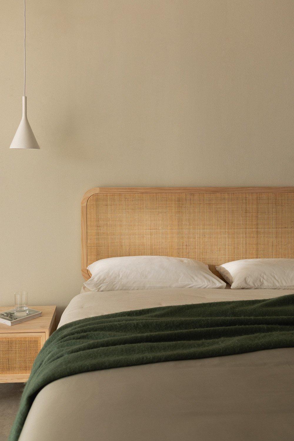 sklum Cabecero para cama de 150cm en madera natural Reyna