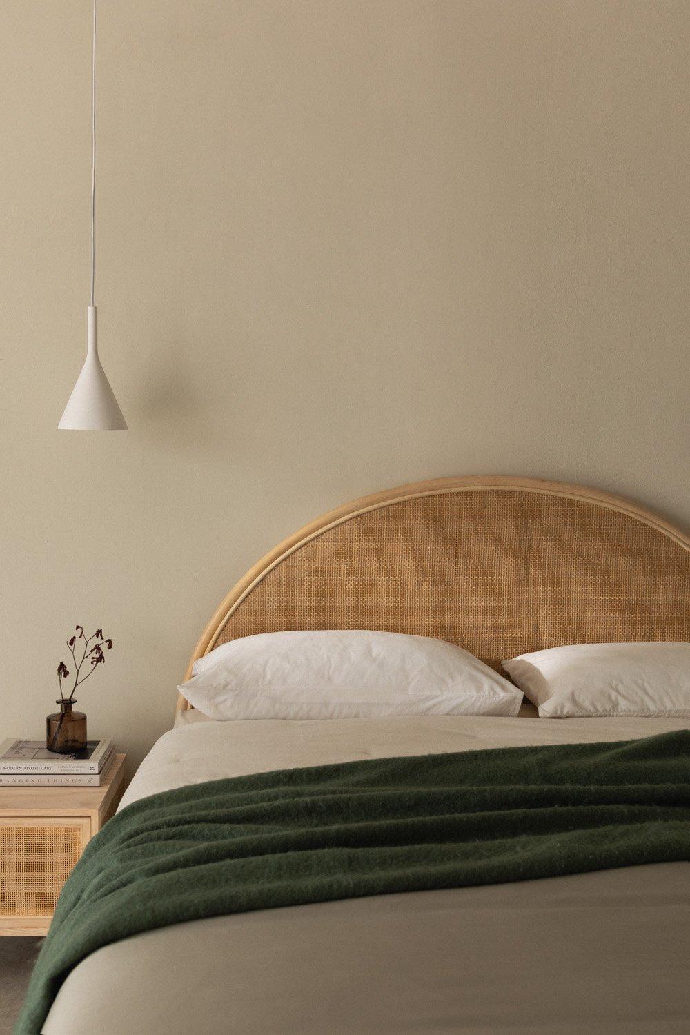 sklum Cabecero para cama de 150cm en ratán marrón natural Yivisc