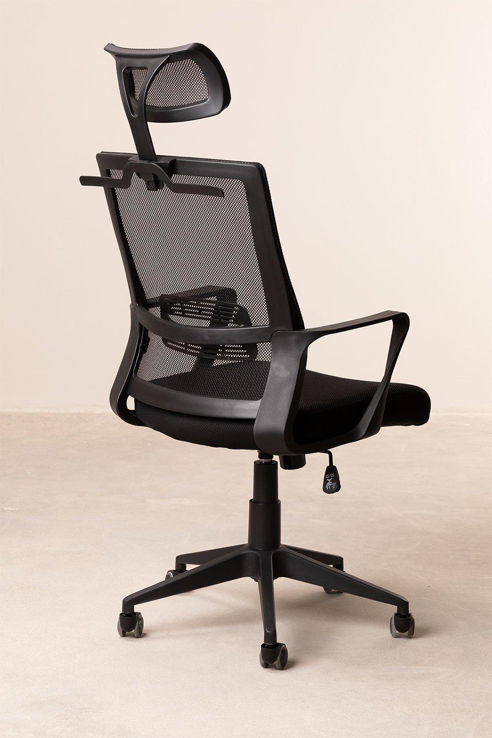 Sklum Cadeira De Escritório Com Rodas E Com Apoio De Cabeça Teill Black