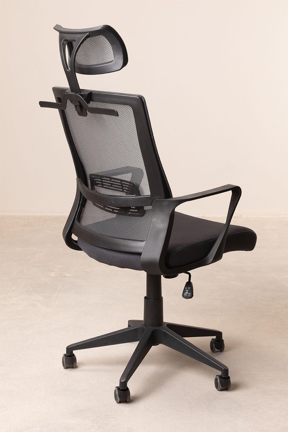 Sklum Cadeira De Escritório Com Rodas E Com Apoio De Cabeça Teill Black