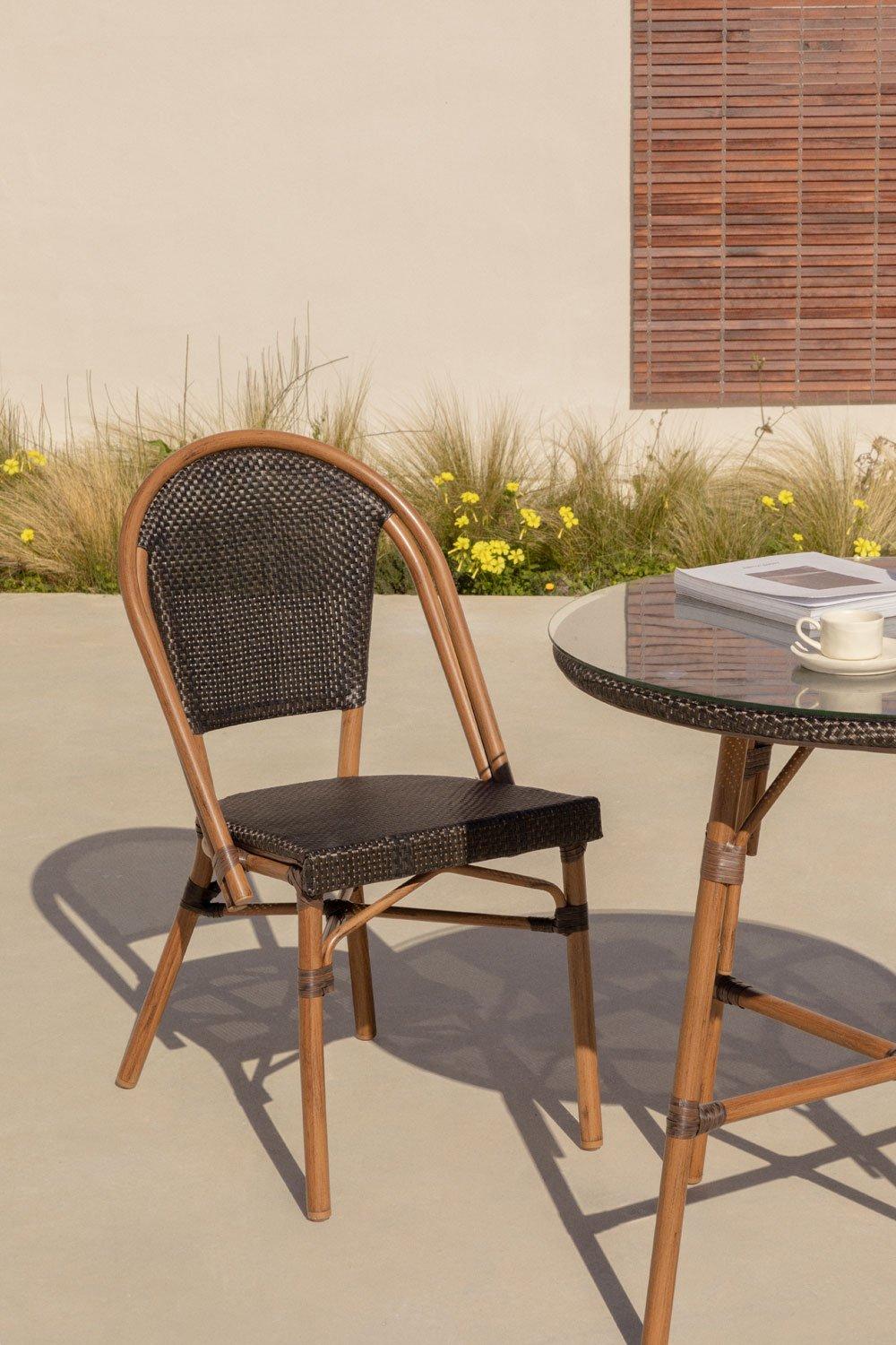 sklum Cadeira de jardim empilhável Brielle Bistro Classic em textilene e alumínio