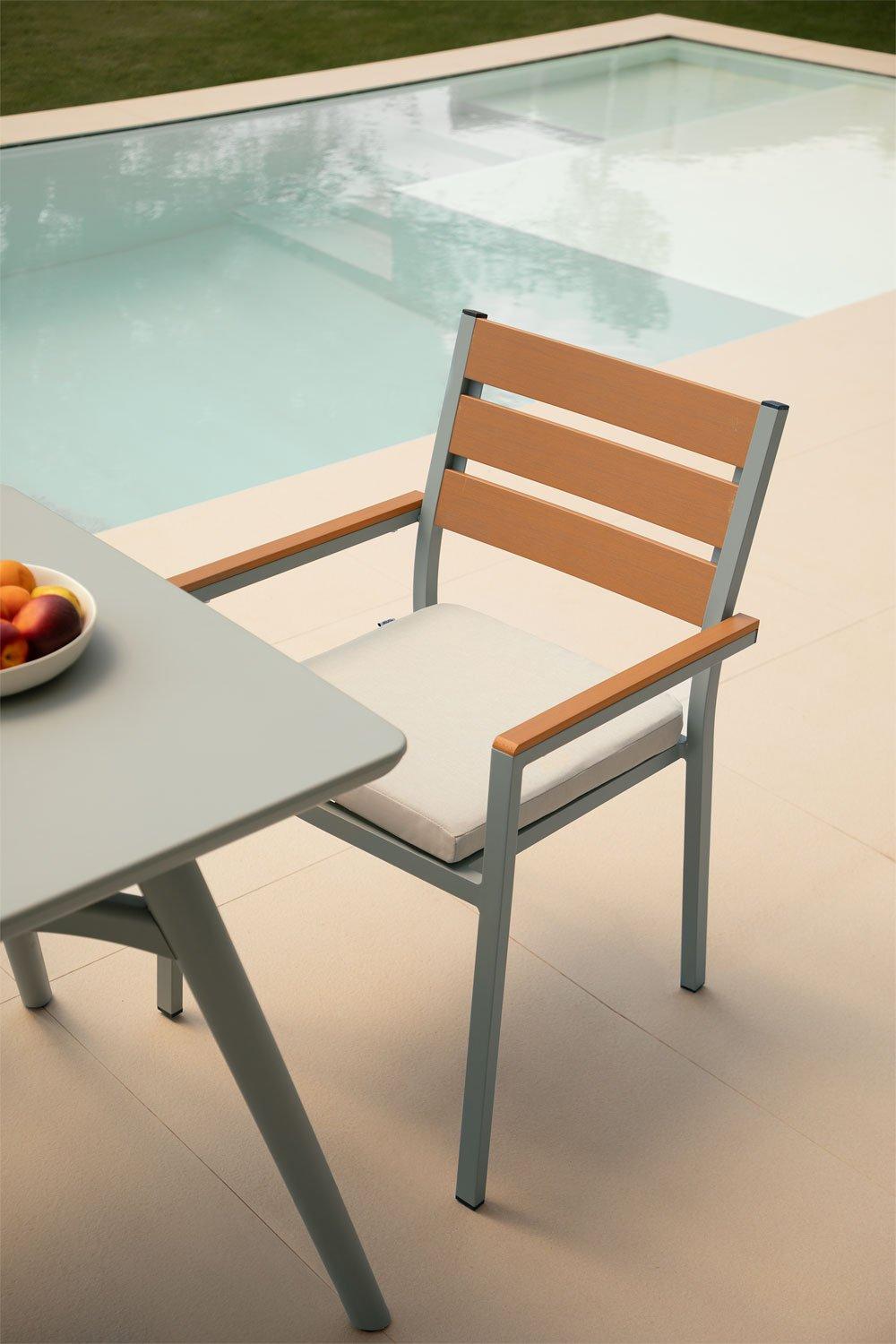 sklum Cadeira de Jardim Empilhável com Apoia-braços Saura
